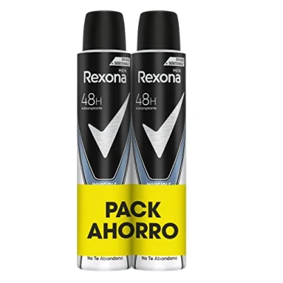 Imagen de Rexona Invisible Desodorante Aerosol Antitranspirante para hombre Ice Pack Ahorro 200ml 2x