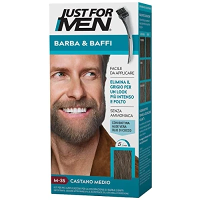 Imagen de Just for Men Bigote y barba M35 Coloración para castaño medio 28 g, 1 unidad