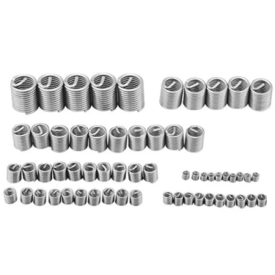 Imagen de Fydun Kit de Reparación roscas acero inoxidable 60 piezas M3 M4 M5 M6 M8 M10 M12 Cubierta Cable en espiral Helicoil Tipo Tornillo rtar surtido