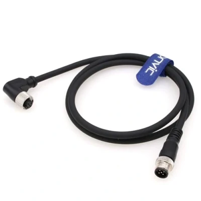 Imagen de EONVIC conector industrial M12 de 5 pines hembra en ángulo recto a macho sensor aviación, cable eléctrico PVC, 1 m