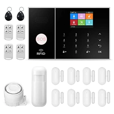 Imagen de Sistema de Alarma para el Hogar Inalámbrico, Antirrobo gsm con Control Remoto Inteligente, Pantalla LCD, Aviso Voz, Seguridad Hogar/La Oficina
