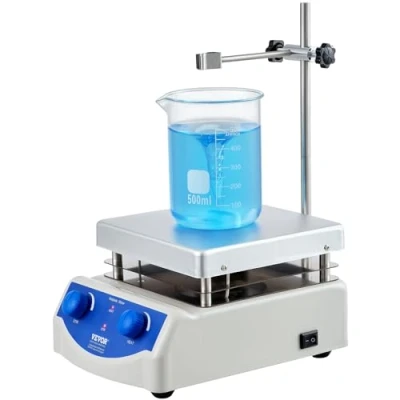 Imagen de VEVOR agitador magnético calefactor 0 2000 rpm 3000 ml, mezclador con placa caliente Máx. 380 C, de laboratorio soporte y barra para experimentos estudio investigación