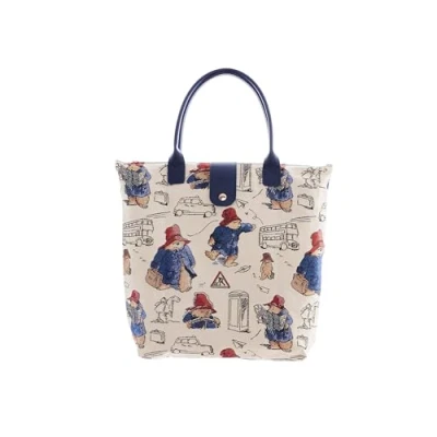 Imagen de Signare Paddington Bear Tapestry Bolsa plegable ecológica 38 cm de ancho x 35 alto 9 profundidad abierta, 21 12 1,5 profundidad, compacta Poliéster