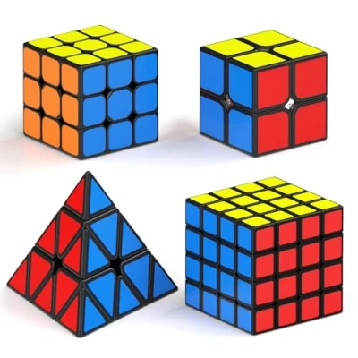Imagen de Vdealen Speed Cubo Magico 2x2 3x3 4x4 Piramide Magic Cube, Liso de Velocidad Rompecabezas Regalo para Niños Adolescentes Adultos(Pegatinas)