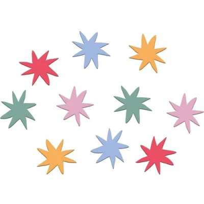 Imagen de Folat B.V. Decoración Blanca con Estrellas de Colores Confeti XL Starburst 45 Piezas Cumpleaños Feliz y Colorido para niños Adultos, Multicolor (26867)