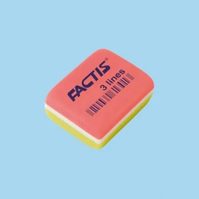 Imagen de Bote 75 gomas de borrar rectangulares 3 lines FACTIS®