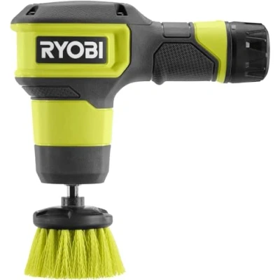 Imagen de RYOBI cepillo de 4 V USB litio 2 velocidades, ideal para limpiar fácilmente fregaderos, cabinas ducha, incluye 1 multisuperficie 50 mm y batería 2,0 Ah