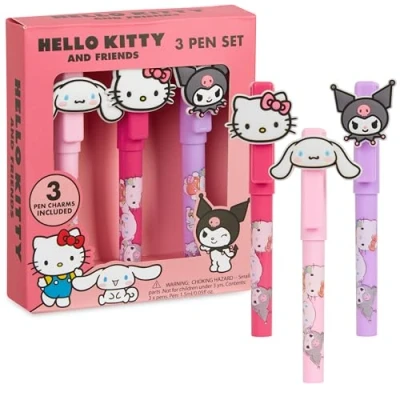 Imagen de Hello Kitty Boligrafos Bonitos Gel Pens Set, 3 Pack Bolígrafos Originales con Charms