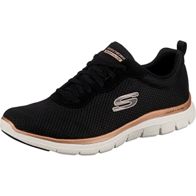 Imagen de Skechers Sport FLEX Appeal 4.0 Zapatillas, Mujer, Talla: 35, Black mesh / rose gold trim Zapatos
