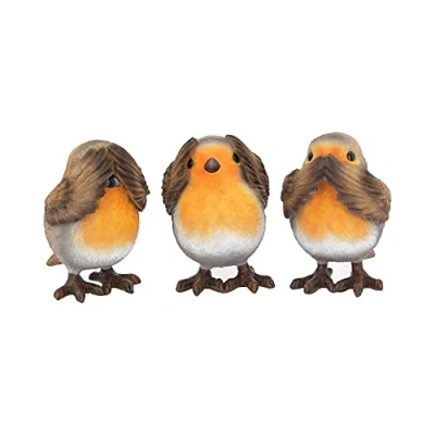 Imagen de Nemesis Now Three Wise Robins Figura Decorativa (8 cm), Color marrón