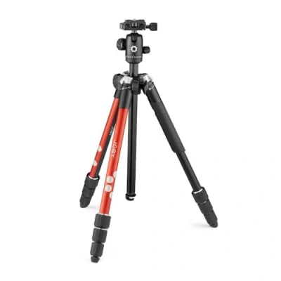 Imagen de JOBY RangePod Trípode de Viaje en Aluminio para Cámara/Smartphone con Soporte, Pinza Universal y Bolsa Transporte, CSC, DSLR Sin Espejo, Rojo Fotografía, Vídeo, Vlogging, Streaming, Youtube