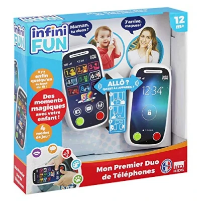 Imagen de Infini Fun, My First Phone Duo, juguete educativo para el aprendizaje temprano, teléfono bebés, 12 meses, versión en francés