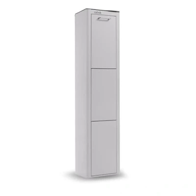 Imagen de DON HIERRO Cubo de basura y reciclaje lacado, 3 cubos gran capacidad, CUBEK Gris