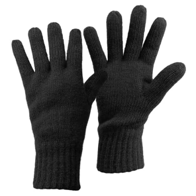 Imagen de ALPIDEX Guantes Térmicos De Punto Thinsulate Forrados Calidos Invierno Mujer Hombre Suave 3M Unisex Deporte Respirable, Tamaño:M, Color:Black