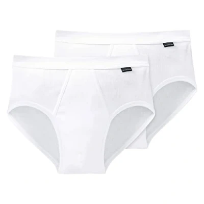Imagen de Schiesser 2 Pack Sportslip mit Eingriff Essential Doppelripp Lencería, Blanco 100, XL (Pack de 2) para Hombre