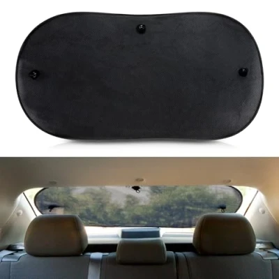 Imagen de +PWR Car Parts Parasol Trasero Triple Capa Negro Microperforado Plegable 100 x 50 cm. Protege el Interior del Coche de los Rayos Sol. Instalación Fácil y Rápida. 100% Poliéster.