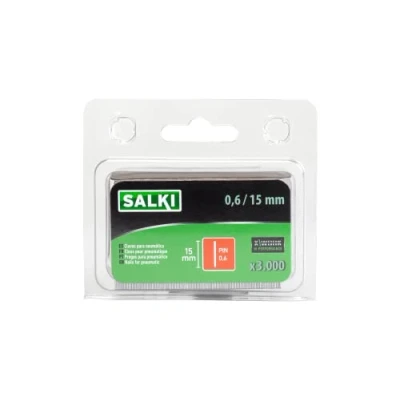 Imagen de SALKI Clavos PIN 0.6 de Cuerpo Blister 3000 Unidades sin Cabeza 15mm Longitud para Grapado Neumático Compatibles con Clavadoras Neumáticas Gris