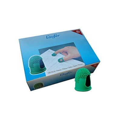 Imagen de Läufer 77419 Espátula para hojas (tamaño 4, diámetro de 19 mm, sin látex, con puntas goma finas, caja 100 unidades), color verde