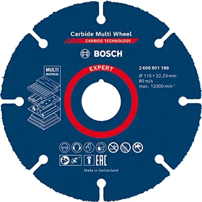 Imagen de Bosch Professional 1x Disco de corte Expert Carbide Multi Wheel (para Madera dura, Ø 115 mm, accesorios Amoladora pequeña)