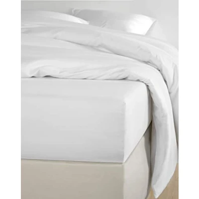 Imagen de de Witte Lietaer Olivia Sábana Bajera Ajustable algodón Satinado Calidad, Blanc White, 160x200 cm h30