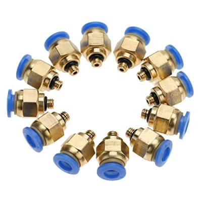 Imagen de Conexiones neumáticas del Conector neumático tubo Rosca macho rápida de empuje recto(PC4 M5 20pcs)