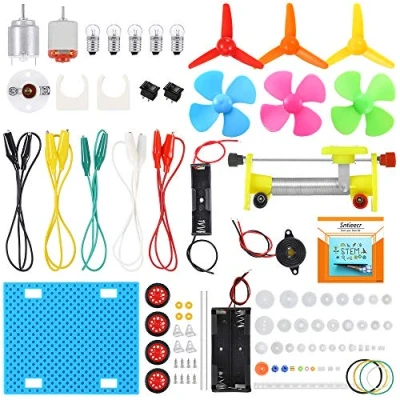 Imagen de Sntieecr Kit de Aprendizaje del Circuito Eléctrico, Modelo Coche Ensamblar Kits Educación La Ciencia Física para Los Niños Estudiante Bricolaje Stem Science Lab Experimento