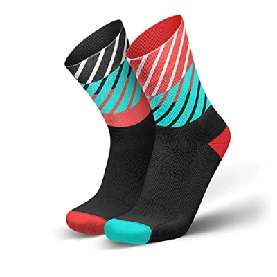 Imagen de INCYLENCE Diagonals Calcetines de compresión acolchados largos Transpirables Con protección antiampollas Ideales para correr Negro 35 38