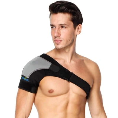 Imagen de Hombrera Ajustable para Hombre y Mujer Hombreras Deportivas Compatible con Paquete Frío/ Caliente el Manguito Rotador, Alivio del Dolor de Hombro, Desgarro Labrum, Bursitis (Izquierda)