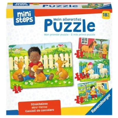Imagen de Ravensburger ministeps 4169 Mein allererstes Puzzle: Streichelzoo 4 erste Puzzles mit 2 5 Teilen, Spielzeug ab 18 Monate