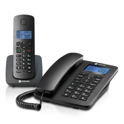 Imagen de Motorola C4201 Combo Teléfono Fijo Digital DECT + Inalámbrico Manos Libres y Pantalla retroiluminada
