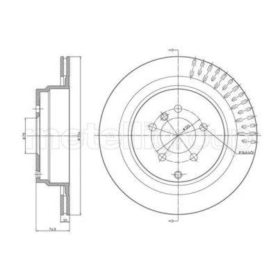 Imagen de METELLI Disco de freno LAND ROVER: Range Rover 3 354,0mm 20,0mm 5 ventilado 23 1731C Discos freno,