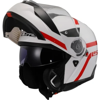 Imagen de LS2, Casco Moto Modular STROBE II AUTOX Gloss White Red, XL