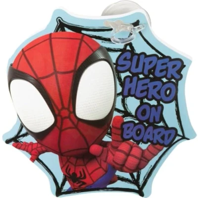 Imagen de TataWay in viaggio si cresce Marvel Spidey Baby On Board con diseño de Spidey, forma telaraña y ventosa Señal bebé a bordo, 11546
