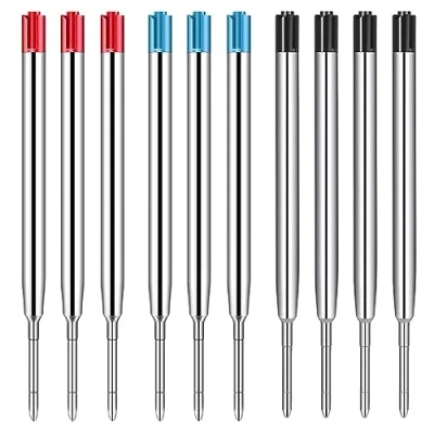 Imagen de 10 Piezas Recambio Boligrafo,Recambios de Tinta para Bolígrafos,Recambios Bolígrafos,Recambio Bolígrafo Formato G2,Ancho Trazo 1.0mm,3 Colores