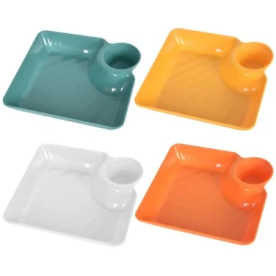 Imagen de Colexy Platos Aperitivos, 4 Cuencos para Aperitivos Plato de Snacks Plástico Servir, Aperetivos, Bandejas Servir Patatas Fritas Salsas Verduras Dulces (A)