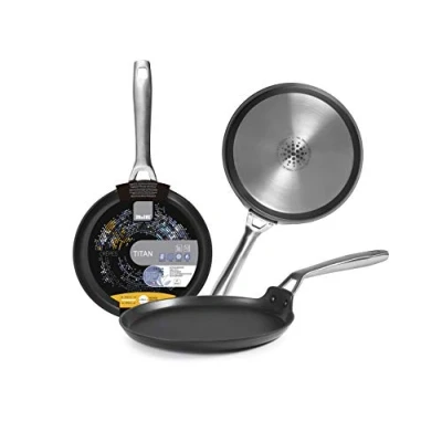 Imagen de IBILI Sarten de crepes titan, 26 cms, Aluminio fundido, Antiadherente, Apto para induccion