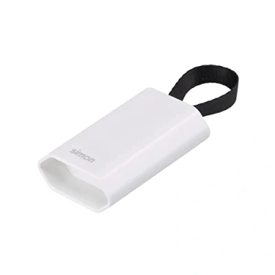 Imagen de SIMON Base Móvil con Salida Frontal, Clavija de Enchufe Hembra 10A 250 V, Toma Tierra y Sistema Easy Pull, Ideal para Espacios Reducidos Detrás Muebles, Color Blanco