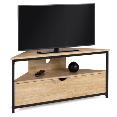 Imagen de IDMarket Mueble TV 100 cm esquinero Detroit con armario de diseño industrial
