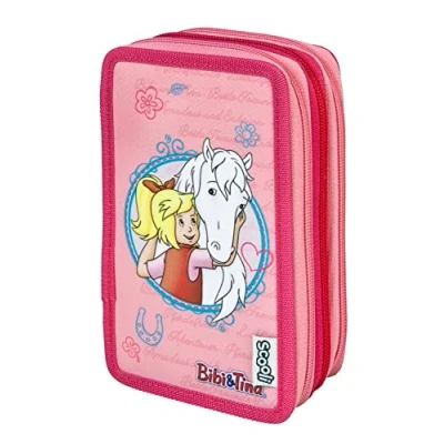 Imagen de Scooli Filled Tripledecker Pencil Case with Eberhard Faber Pens Stylish Motif for Colouring Pencils and Ideal School Use