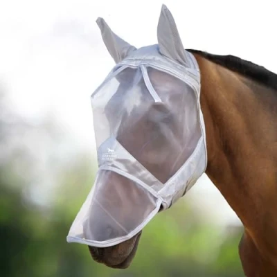 Imagen de Harrison Howard CareMaster Máscara Anti Moscas Protección con Orejas y Nariz Plata (S; Pony)