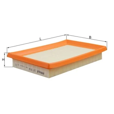 Imagen de MAHLE ORIGINAL LX 916 Filtro de aire 38,0 152 244,0 Cartucho filtrante FIAT: Uno Hatchback, Panda I Hatchback