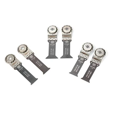 Imagen de FEIN Best of E Cut StarlockMax WOOD &amp; METAL6 hojas de sierra extralargas para cortar madera y metal a gran profundidad, alojamiento StarlockMax, compatible con herramientas multifunción