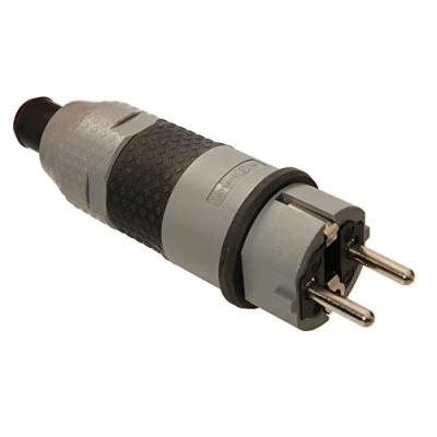 Imagen de as Schwabe Enchufe SchukoUltra II de, extremadamente robusto, para uso comercial/de obra/exterior, conectar cables de hasta 3x 2,5mm², gris, 62232