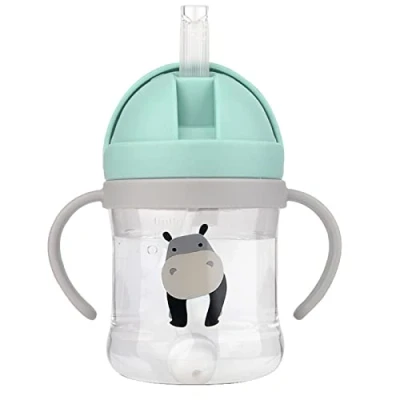 Imagen de EACHPT Vaso Bebe Antigoteo, 250ml aprendizaje Bebe, Biberon Agua Boquilla de mordida a prueba fugas, taza para beber, bebés más 8 meses (verde)