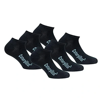 Imagen de Caterpillar 6 pares de calcetines Sneaker para hombre en algodón suave (negro, 43 46)