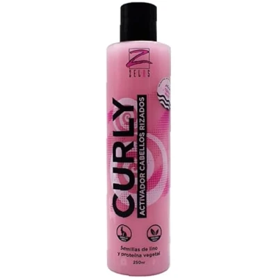 Imagen de Zelos Curly Activador de Rizos 250ml Define el Pelo Rizado Cabello Brillante y Sedoso Metodo Sin Siliconas, Sulfatos Parafinas Gel Rizos/Crema para
