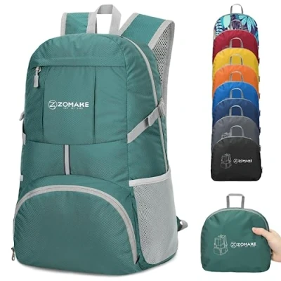 Imagen de ZOMAKE 35L Mochila Plegable Ligera Mochilas de Senderismo Pequeña Para Hombre Mujer Viaje Trekking Deporte(Verde militar)