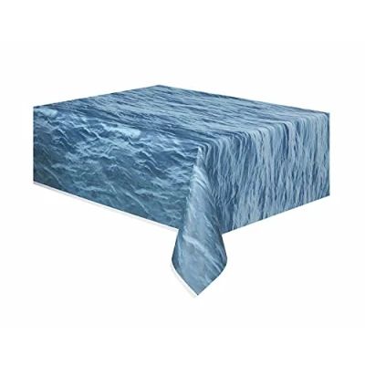 Imagen de Unique Ocean Waves Rectangular Plastic Cover 54&quot; x 108&quot; Blue 1 Pc.