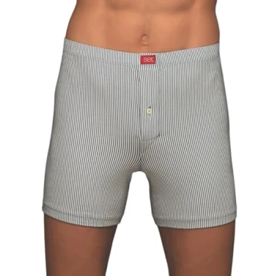 Imagen de SET Calzoncillos Tipo Boxer de Rayas para Hombre 1108 con botón (M, Gris)