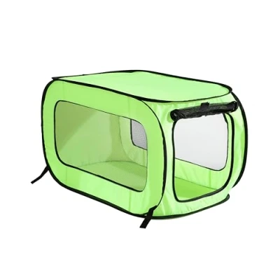 Imagen de Beatrice Home Fashions Jaula portátil Plegable para Gatos y Perros, 32.5 Pulgadas de Largo x 19.5 Ancho Alto, Color Verde